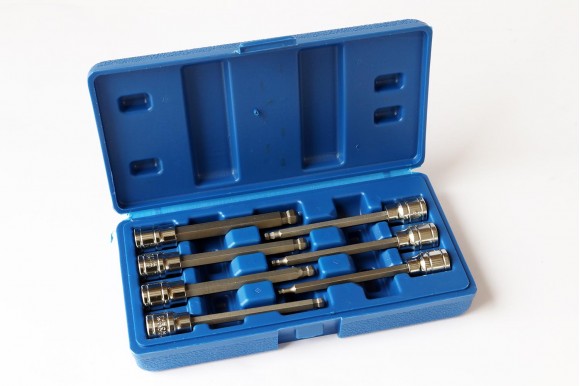 Inbus doppenset lang 3/8'' met kogelkop 7-delig